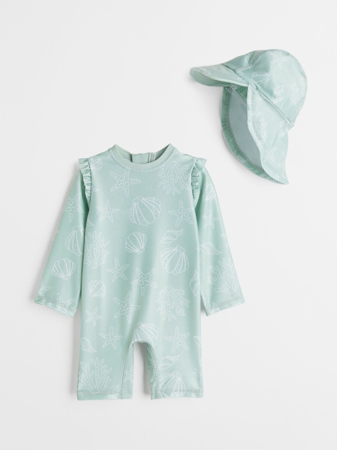 

H&M Girls Turquoise Blue UPF 50 Swim Set