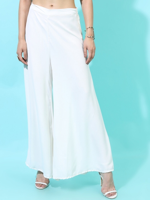 

Vishudh Women Off-White Solid Palazzos