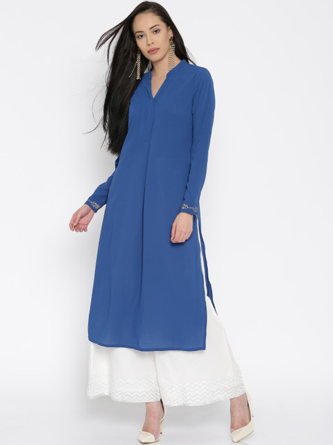 

Colour Me by Melange Women Blue A-Line Kurta