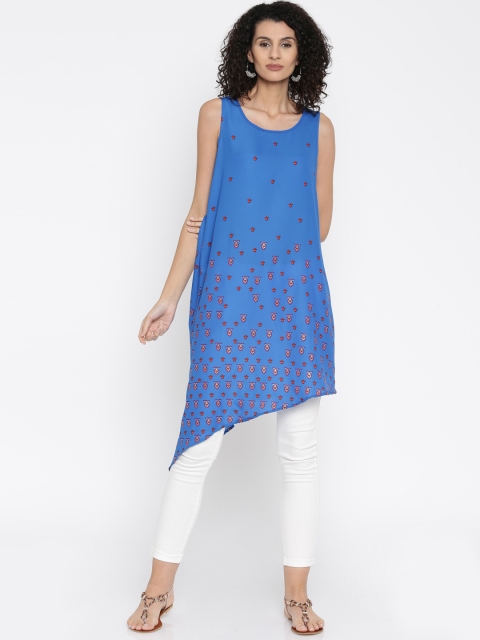 

Colour Me by Melange Blue Printed A-Line Tunic
