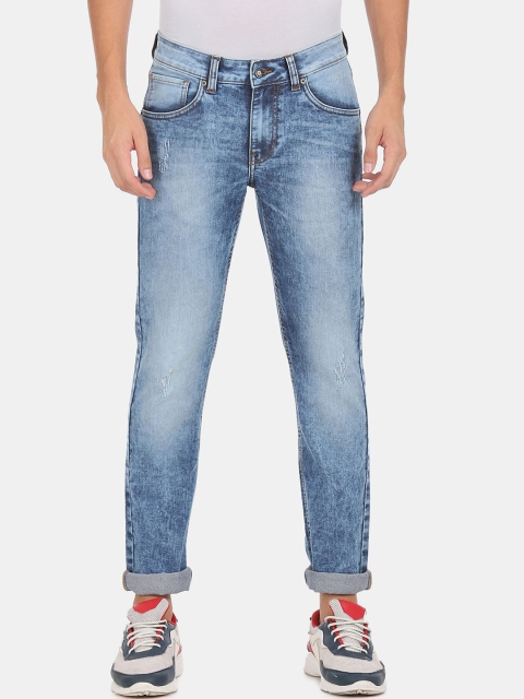 

Aeropostale Men Blue Super Skinny Fit Low Distress Heavy Fade Jeans