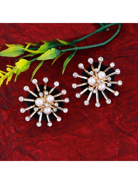 

Silver Shine Gold-Toned Contemporary Studs Earrings