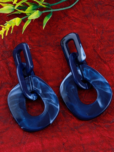 

Silver Shine Blue Contemporary Drop Earrings