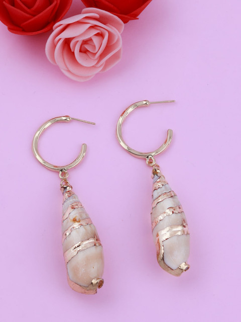 

Silver Shine Gold-Toned Contemporary Drop Earrings