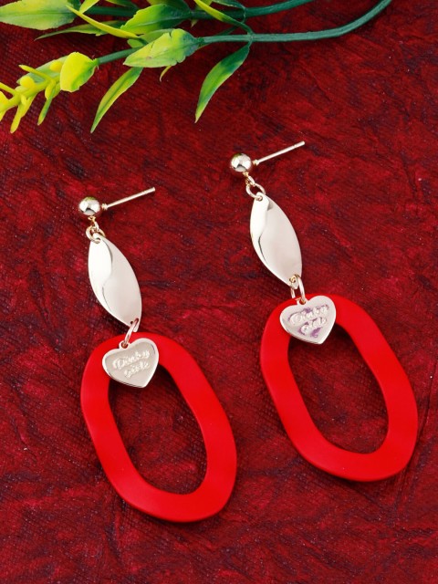

Silver Shine Red Contemporary Drop Earrings