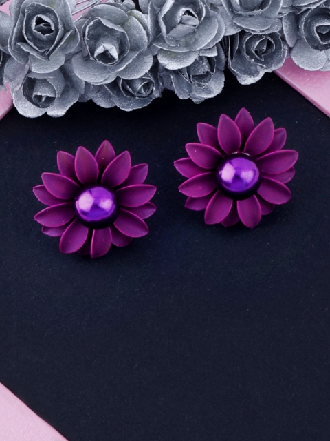 

Silver Shine Purple Contemporary Studs Earrings