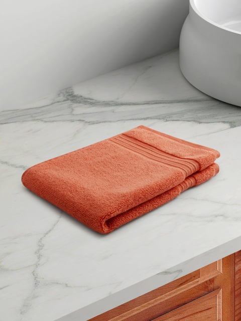 

Living scapes by Pantaloons Peach-Coloured Solid 550 GSM Pure Cotton Bath Towel