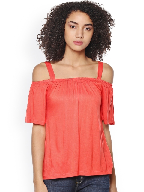 

Harpa Coral Orange Bardot Top