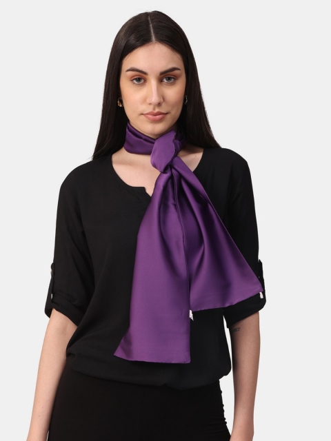 

NOTEQUAL Women Purple Solid Silk Scarf