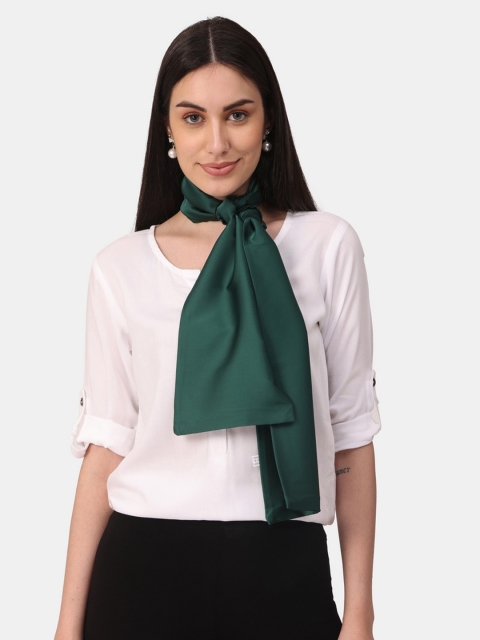 

NOTEQUAL Women Green Solid Silk Scarf