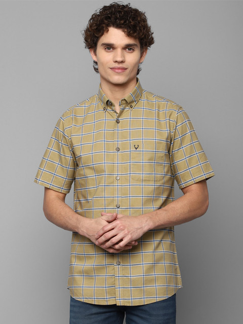 

Allen Solly Men Khaki Slim Fit Checked Casual Shirt