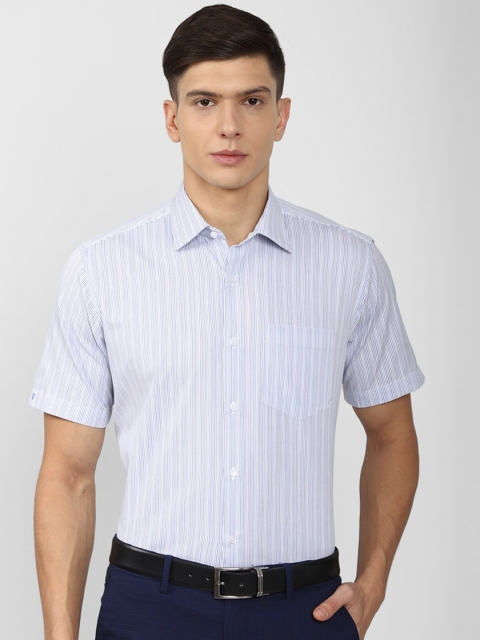 

Van Heusen Men Blue & White Striped Regular Fit Formal Shirt