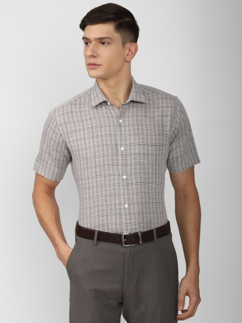 

Van Heusen Men Grey Regular Fit Checked Formal Shirt