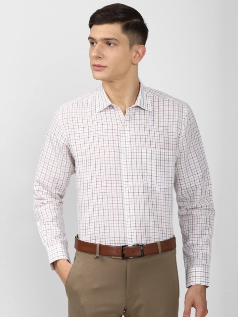 

Van Heusen Men White Grid Tattersall Checks Checked Formal Shirt