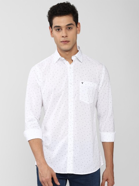 

Van Heusen Sport Men White Slim Fit Printed Casual Shirt