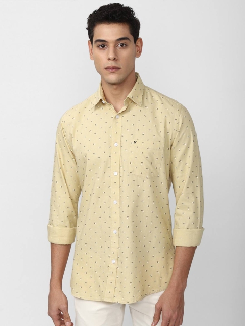 

Van Heusen Sport Men Yellow Slim Fit Printed Cotton Casual Shirt