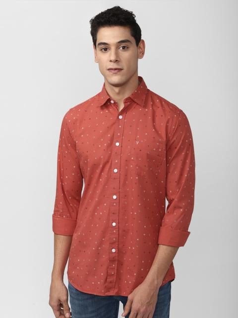 

Van Heusen Sport Men Red Slim Fit Printed Pure Cotton Casual Shirt