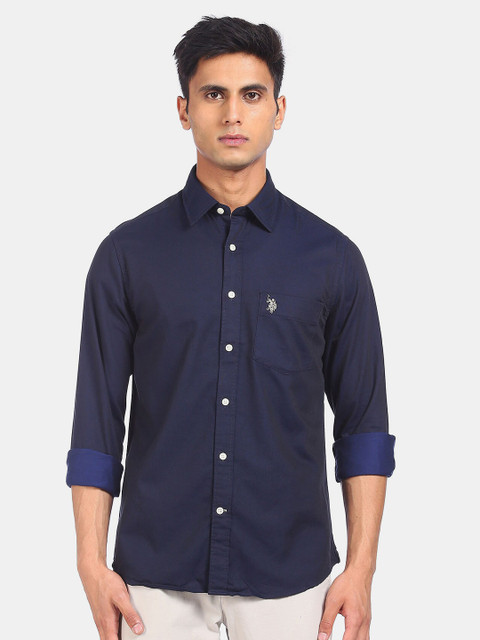 

U S Polo Assn Men Blue Casual Shirt