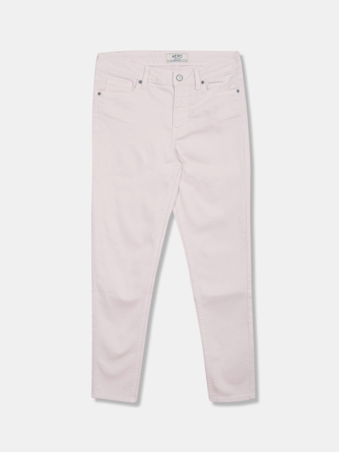 

Aeropostale Women Pink Low Distress Jeans