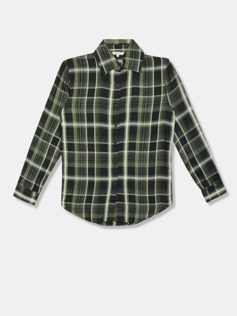 

Aeropostale Women Green Tartan Checks Checked Casual Shirt