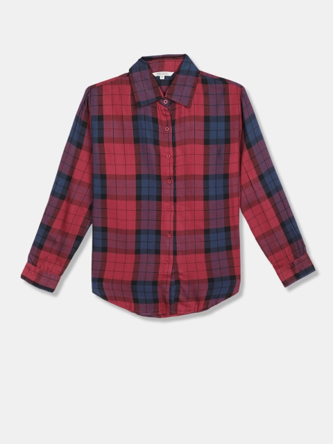 

Aeropostale Women Red Tartan Checks Checked Casual Shirt