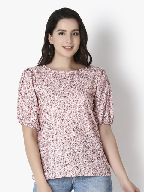 

GRECIILOOKS Pink Print Top