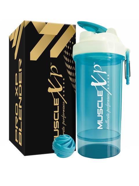 

MUSCLEXP Blue Protein Shake Sipper BPA Free Bottle 650 ml