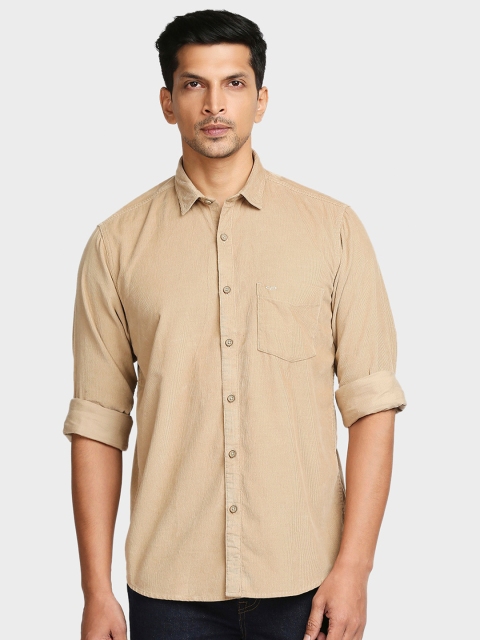 

ColorPlus Men Plus Size Beige Tailored Fit Cotton Casual Shirt
