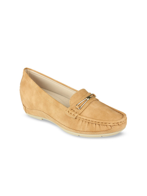 

Flat n Heels Women Tan Suede Loafers