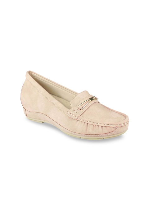 

Flat n Heels Women Pink Printed Suede Loafers