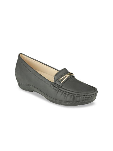 

Flat n Heels Women Black Suede Loafers