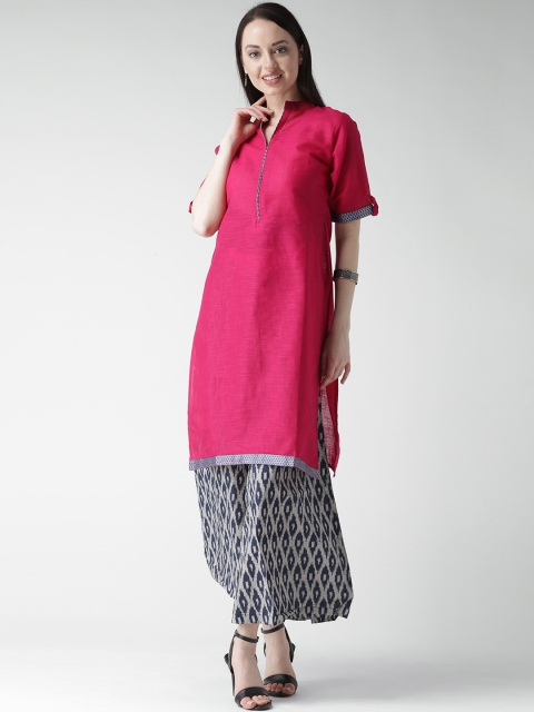 

GERUA Women Pink Solid Straight Kurta