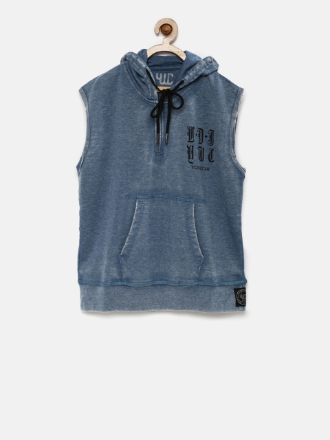 

YWC Boys Blue Solid Hooded Sweatshirt