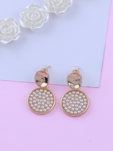 

Silver Shine Gold-Toned Contemporary Studs Earrings