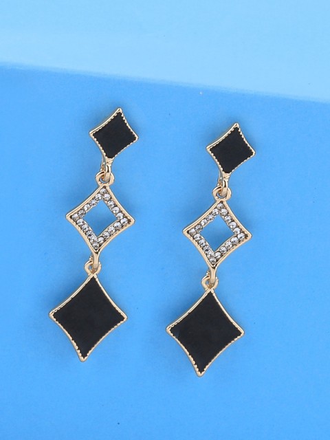 

Silver Shine Black Contemporary Drop Earrings