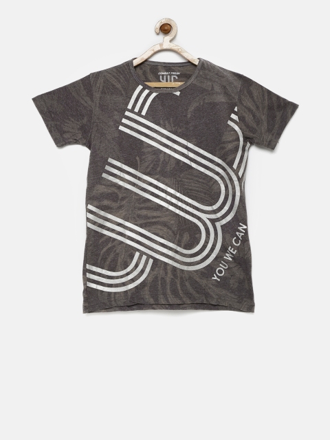 

YWC Boys Grey Printed Round Neck T-shirt