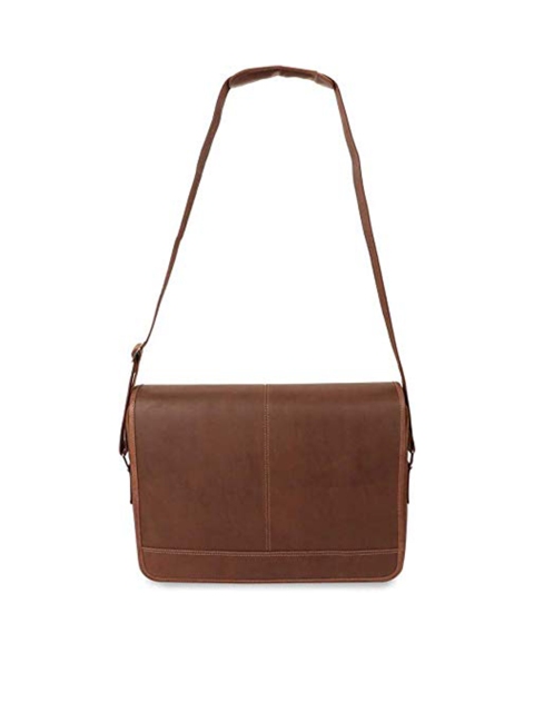 

Tortoise Men Brown Textured Leather Laptop Bag