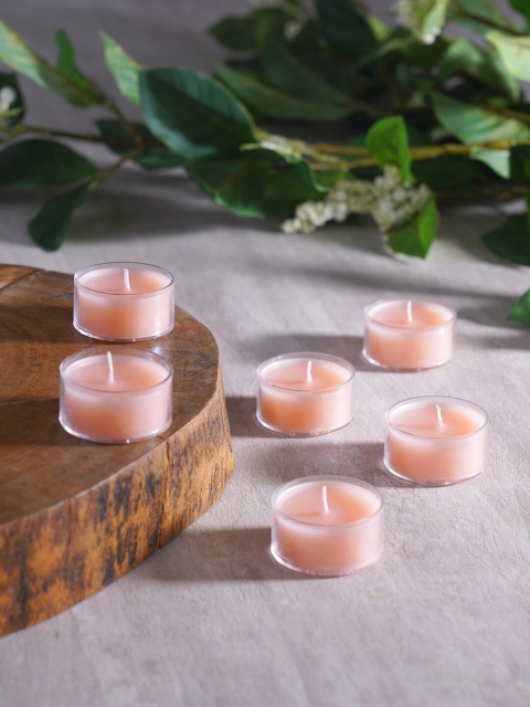 

Pure Home and Living Set Of 4 Pink Solid Tea-Light Candles