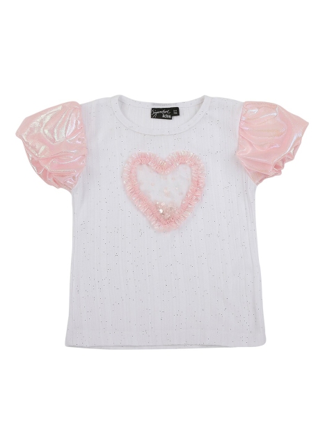 

Actuel White & Pink Embellished Top