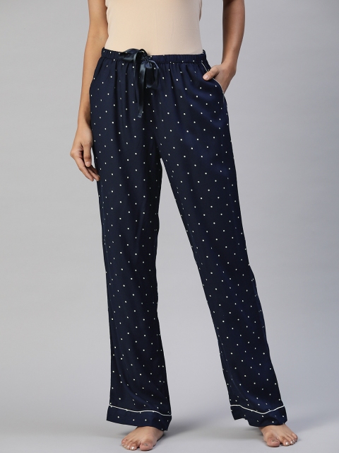 

Marks & Spencer Navy blue & White Polka Dot Print Lounge Pants