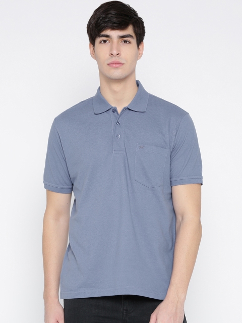 

Monte Carlo Men Blue Solid Polo Collar T-shirt