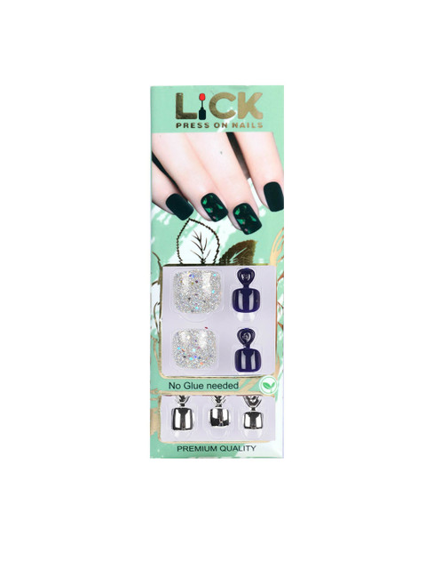 

Lick Nail 26 Pcs Blue Artificial Reusable Toe Nail Extensions