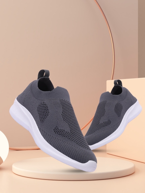 

Crew STREET Men Grey Woven Design Slip-On Sneakers