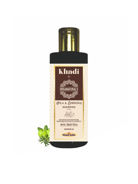 

ORGANATURALS Khadi Ayurvedic Amla & Bhringraj Hair Shampoo - 200ml, Brown