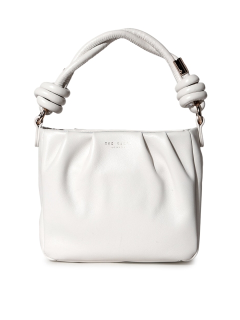 

Ted Baker Cream-Coloured Leather Structured Handheld Bag