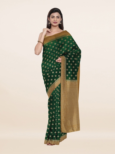 

Pothys Green & Gold-Toned Woven Design Zari Art Silk Saree