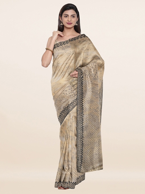 

Pothys Grey & Black Beads and Stones Saree