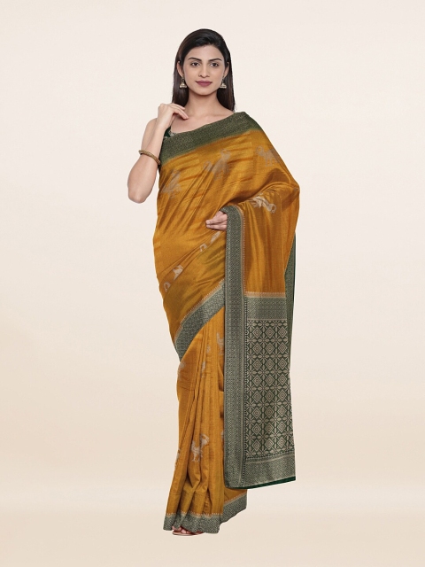 

Pothys Yellow & Gold-Toned Woven Design Zari Art Silk Saree