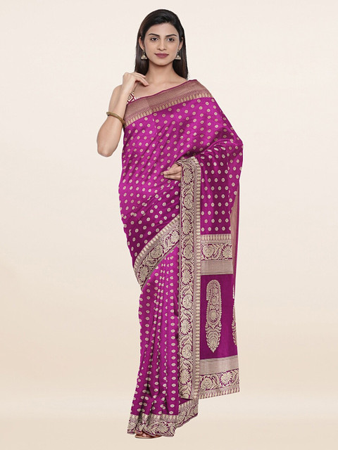

Pothys Purple & Golden Ethnic Motifs Art Silk Saree