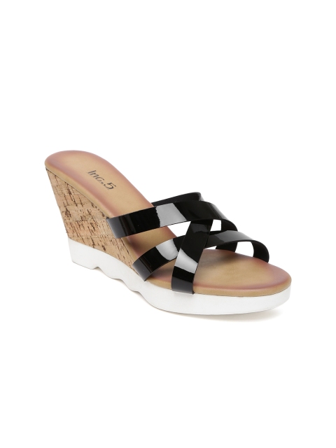 

Inc 5 Women Black Solid Sandals